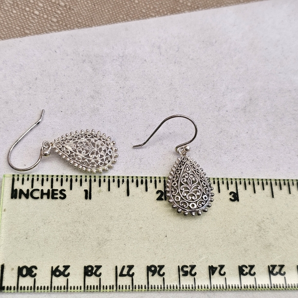 SET! 925 Teardrop Earrings, Braided Beaded Necklace, & Hematite Bracelet SET! - Picture 12 of 15